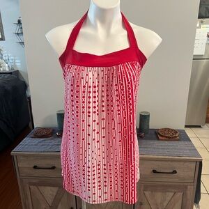 Kiwi red and white colored halter top